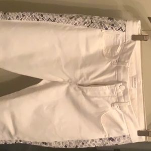 Cool White Jeans with animal print running down the sides